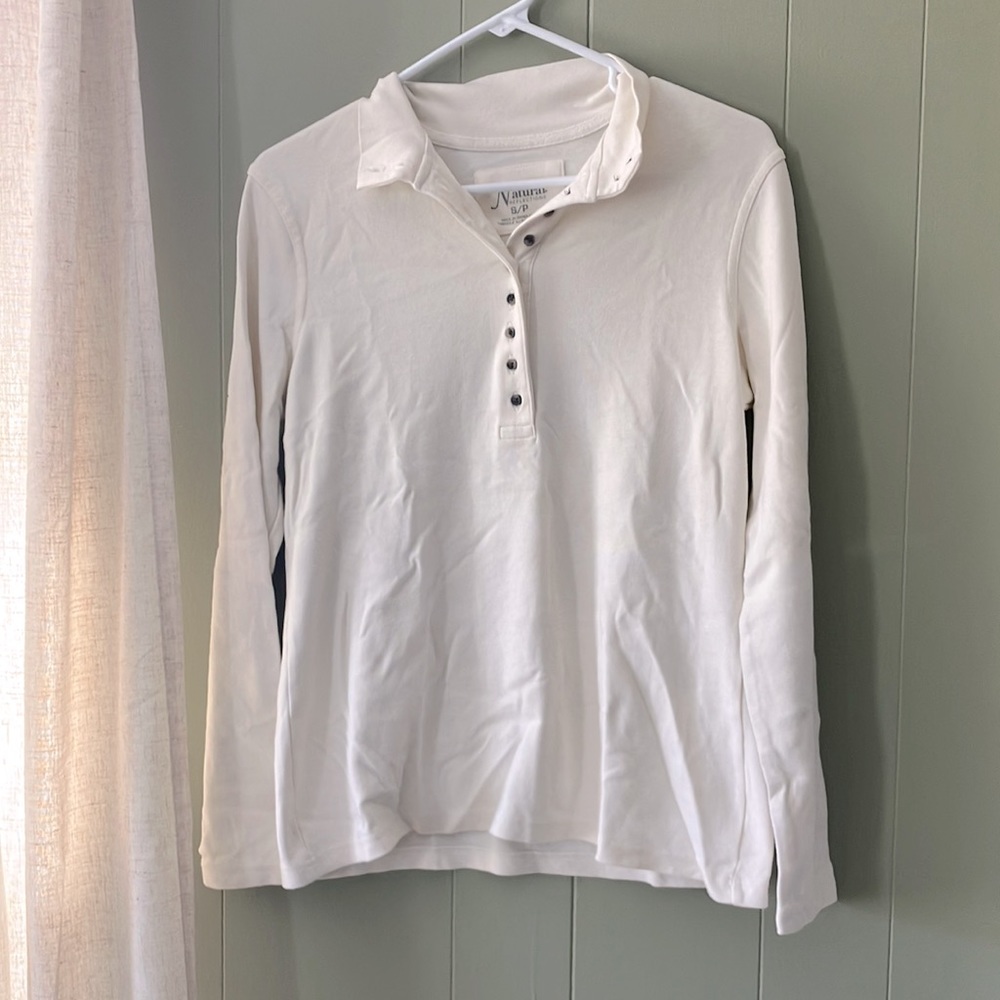 Natural reflections cream long sleeve Henley